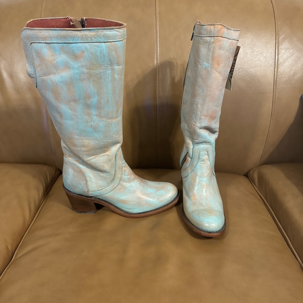 Corral Heritage Boots New With Tags Light Blue Brown Tan Cream
